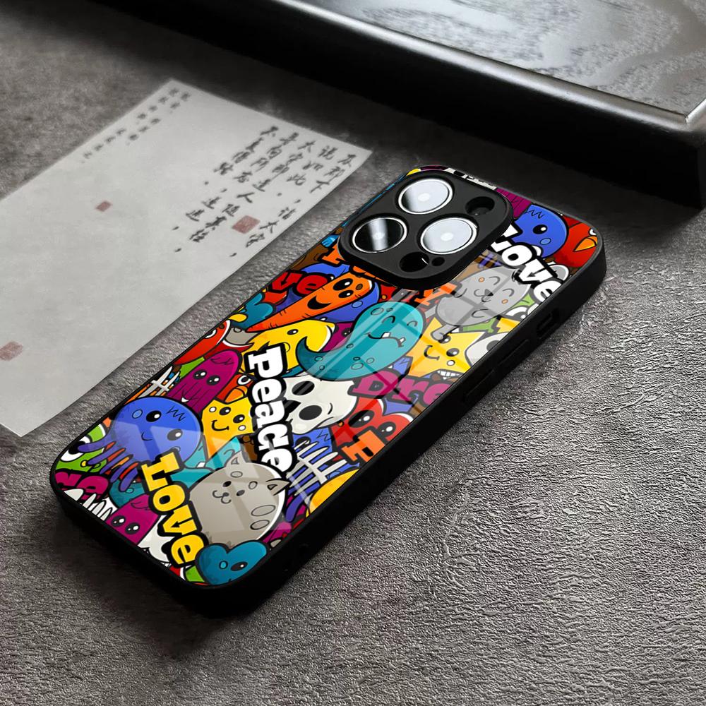 Monster Party Phone Case For IPhone 17 Pro Max 14 Pro 15 12 11 13 Mini X XR XS 16 Plus SE Glass Cover