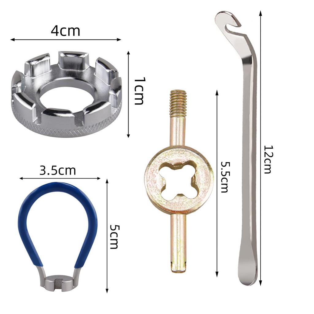 WUDQIJI 5-piece Set, Bicycle Spoke Wrench, Tire Lever, Bike Repair