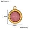 CARLIDANA Vintage Stainless Steel Pendant Gold Plated Multi-Colored Round Natural Stone Handmade Diy Necklace Jewelry Charms