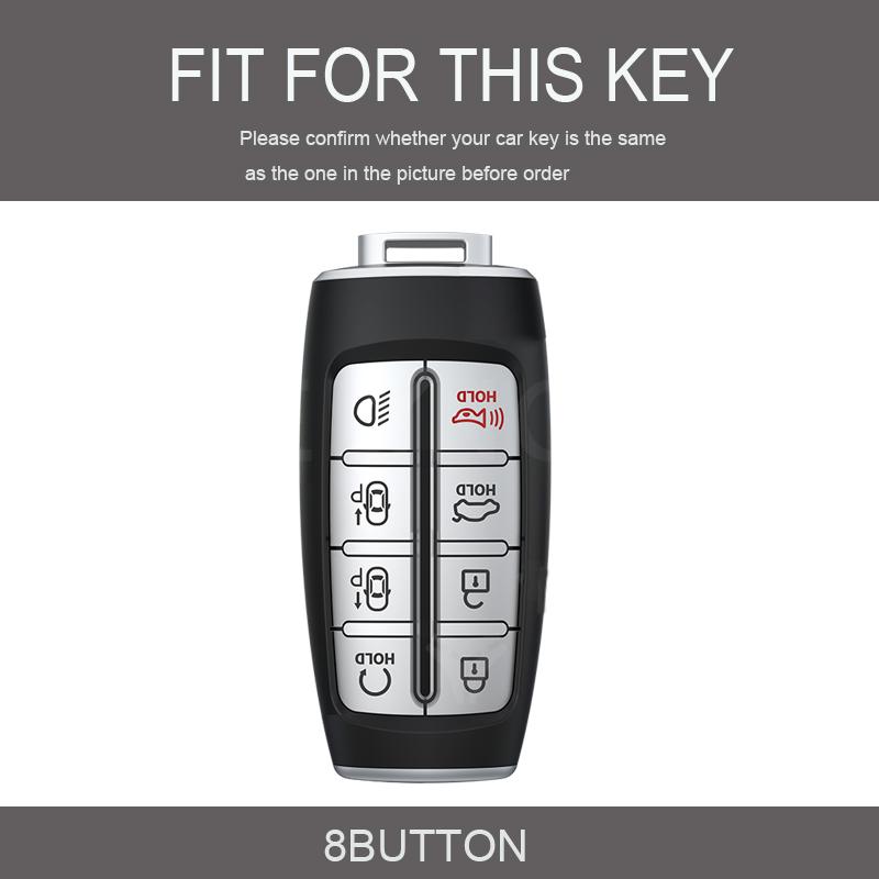 TPU 8 Button Car Key Cover Case For Hyundai Genesis G80 GV70 GV80 2019 2020 2021 2022 Remote Key Holder Auto Accessories