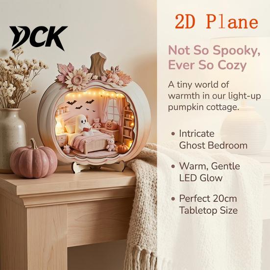 Cute Pastel Pumpkin Ornament Halloween Ghost Wooden Plaque, 2D Flat Tabletop Sign, Handmade Sign Spooky Bathing Reading for Home Office Mantel