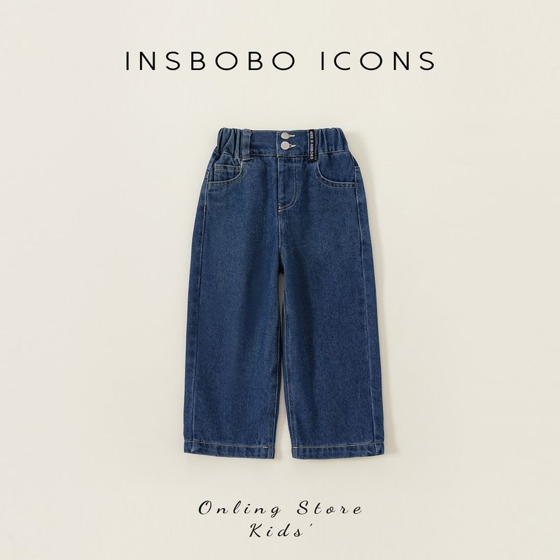 Girls  Pants 2026 Spring New Denim Jeans Casual Pants Children s Clothing Spring and Autumn Long Straight Pants Trendy Blue 100