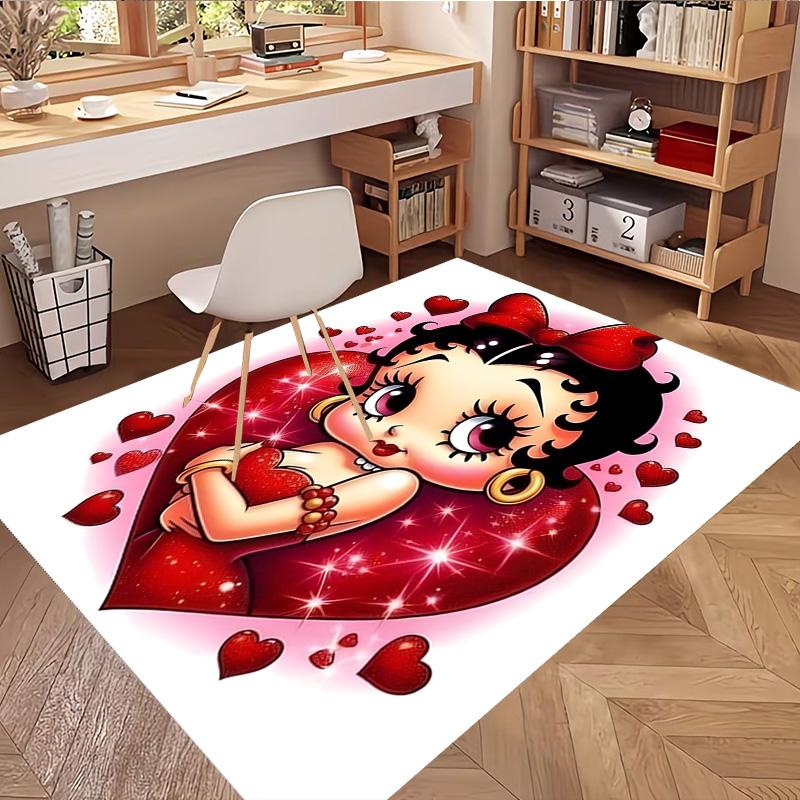 Betty Boop Print Rug, Washable Floor Carpet, For Entryway Dorm Laundry Room Office Study, Home Decor Birthday Christmas Gift