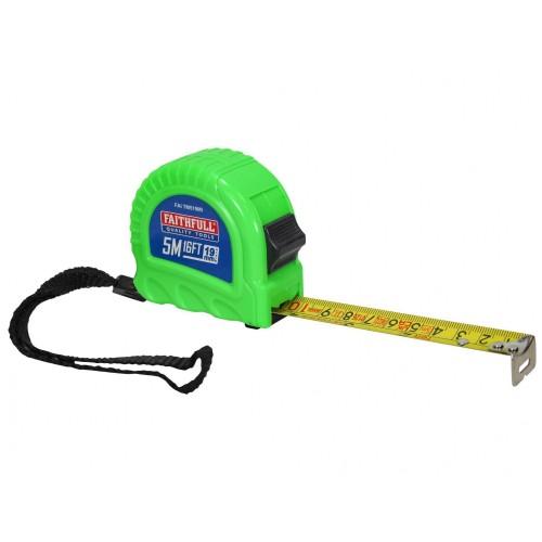 Faithfull Twin Lock Tape Measure 5m/16ft (width 19mm)