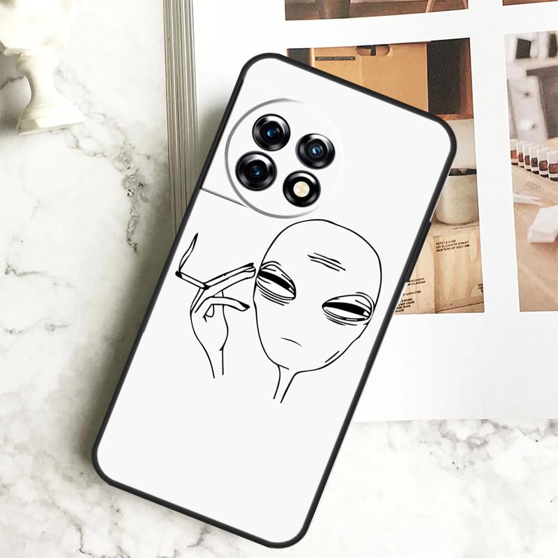 Funny Alien Case For OnePlus 11 12 12R 9 10 Pro 10R 9R 8T 10T Nord CE 2 3 Lite 2T N10 N20 N30 CE4 Cover