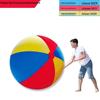 Large Inflatable Beach Ball for Outdoor Parent-Child Games - PVC Three-Color Elastic Football