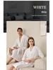 Women's Plus Size Quick-Dry Black Waffle Bathrobe with Three-Quarter Sleeves - Summer Thin