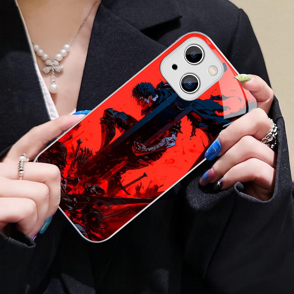 Anime Berserk Phone Case For IPhone 14 13 12 Mini 11 Pro XS Max X XR 14 Plus Tempered Glass Cover