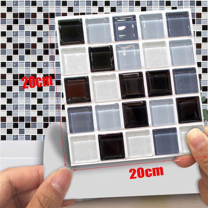 10pc Kitchen Tile Stickers Bathroom Mosaic Sticker Selfadhesive Wall Tile Decor