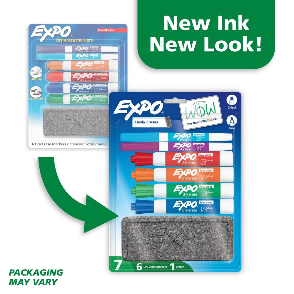 Dry Erase Markers Set with Eraser 7 Count Low Odor Whiteboard Markers Home Office Classroom Vibrant Ink Multi Surface Use