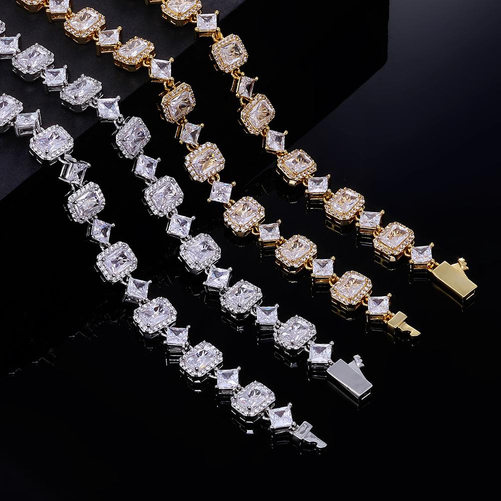European and American geometric gemstone chain star bracelet hip-hop trend design sense jewelry zircon jewelry customization