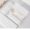 Matte Transparent Pencil Case Frosted Plastic Pen Storage Box For School Office Stationery Organization Supplies