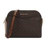 Jet Set Travel Presbicia Estampado Letras Retro LOGO Viaje Bolso Cáscara Bolso Cruzado Bolso de Hombro de PVC Mediano para Mujer Marrón Bellota