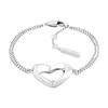 Calvin Klein Hollow Heart Design Stainless Steel Bracelet Women bracelets Silver 35000758-1
