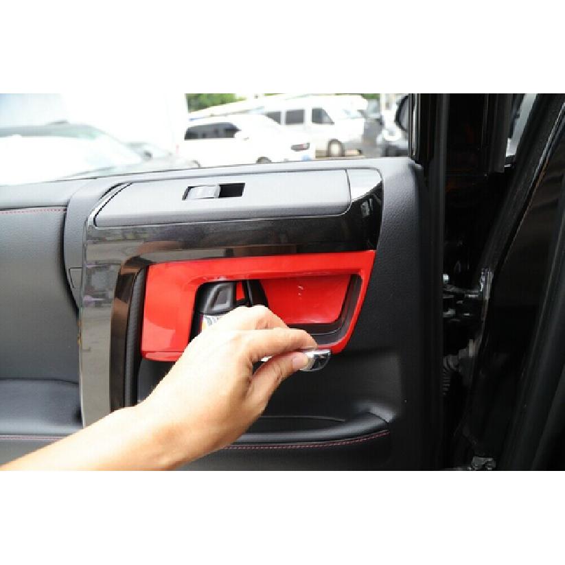 4X Red Interior Door Handle Bowl Frame Cover Trim For 4Runner 2010+Accessories