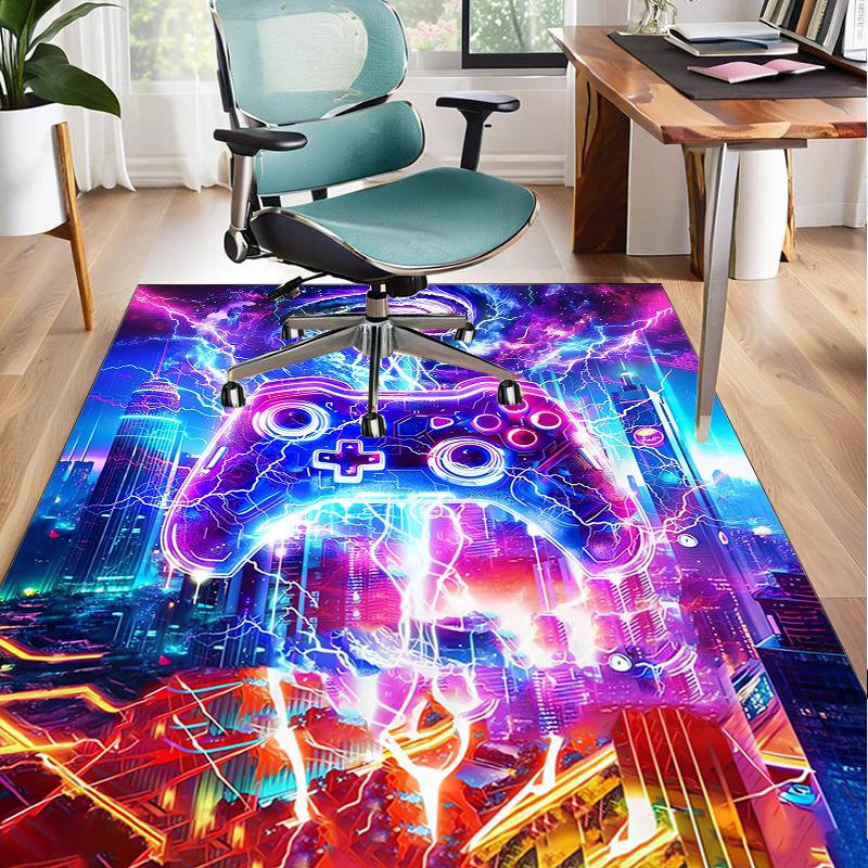 Colorful Gaming Controller Office Rug Chair Mat, Game Carpet, Suitable for Front Door, Bedroom, Living Room, Desk, Holiday Gift