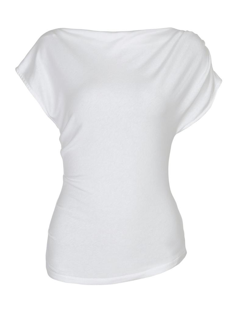 PADO SEOUL Tencel Bias Shirring Top White