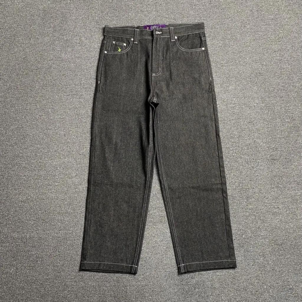 ZYLLO Neue Jeans Hochwertig Bedruckte Stickerei Straight Jeans Schwarze Hose Herren Jeans Druck Trend Streetwear Jeans Herren