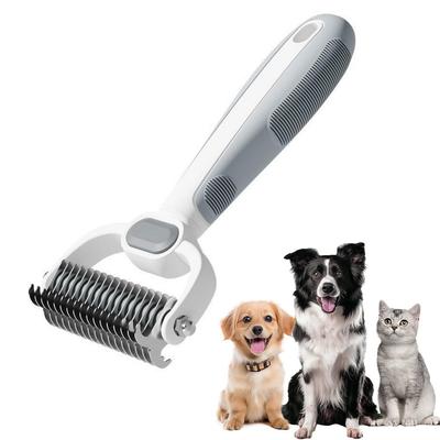 1 Pc Dog Cat Grooming Brush, Double-Sided Deshedding - Dematting Undercoat Rake and Pin Brush for Long and Short Haired Dogs Cats