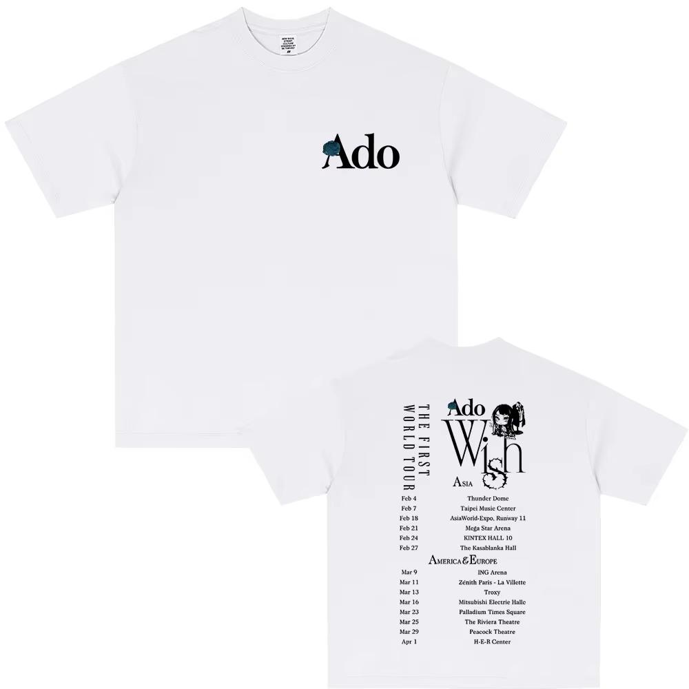 Hot Ado World Tour Hibana Tshirt Men Women 2026 summer Fashion Casual T Shirts MenCasual Cotton Vintage Short Sleeve Top
