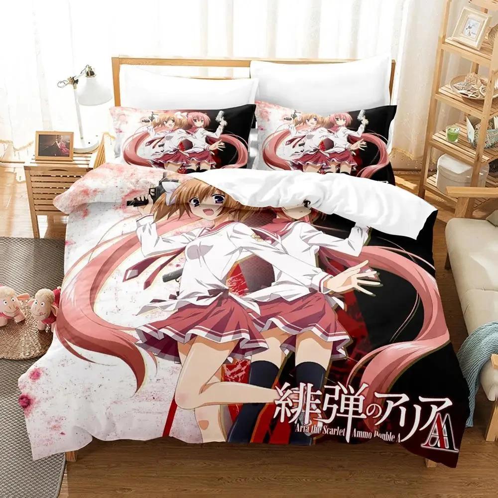 Anime Aria The Scarlet Ammo Hidan No Aria Bedding Set Duvet Cover Bed Set Quilt Cover Pillowcase Comforter King Queen Size