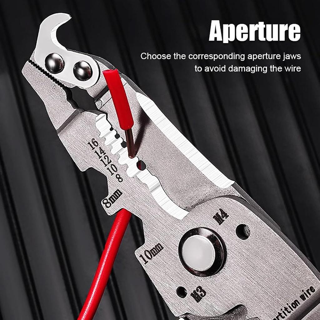 18 in 1 Foldable Wire Stripper, Alicate Multiusos Electrico, Multi-function Wire Stripping Pliers, Multifunctional Wire Stripper Crimper Cable Cutter