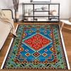 Traditional Geometric Tribal Pattern Carpet with Blue and Red Design Suitable for use as an anti-slip for living room bedroom sofas