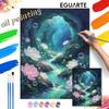 Oil Painting by Numbers Kit Magical Fantasy Flowers and Glowing Stream with Bubbles Hand Painting Home Decoration Wall Art