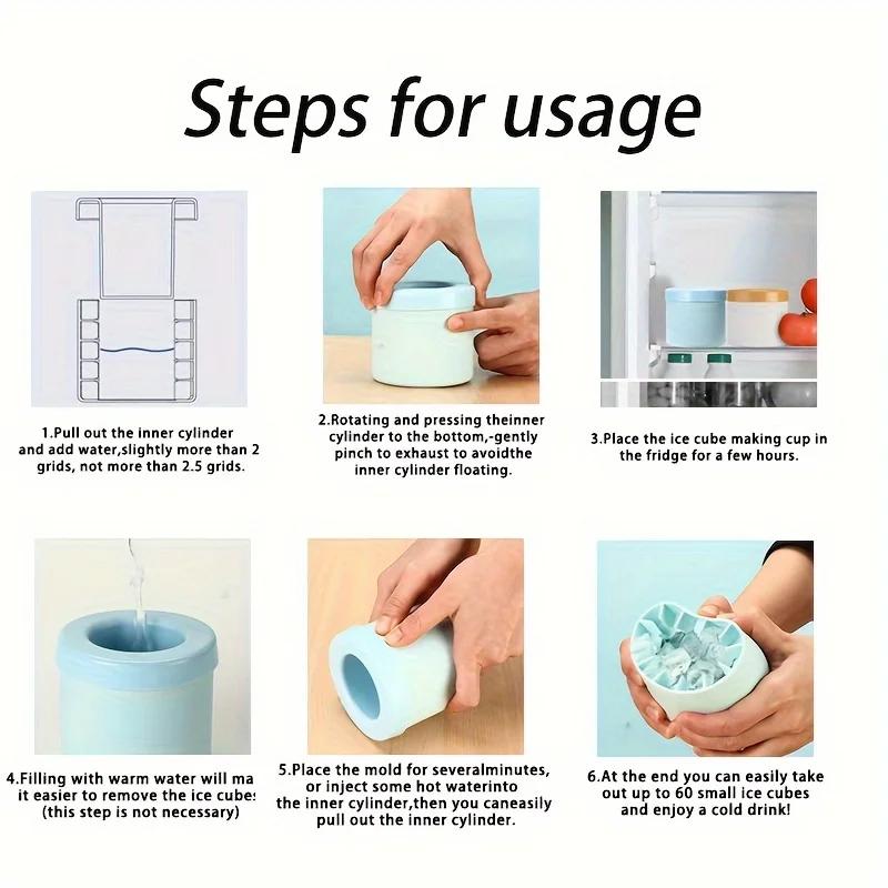 Schnellgefrierendes Silikon-Eiswürfelform Müheloses Lösen Ultra-Langlebig für die Herstellung von Eiswürfeln BPA-Freie Eisbehälter Zylinderförmige Becher