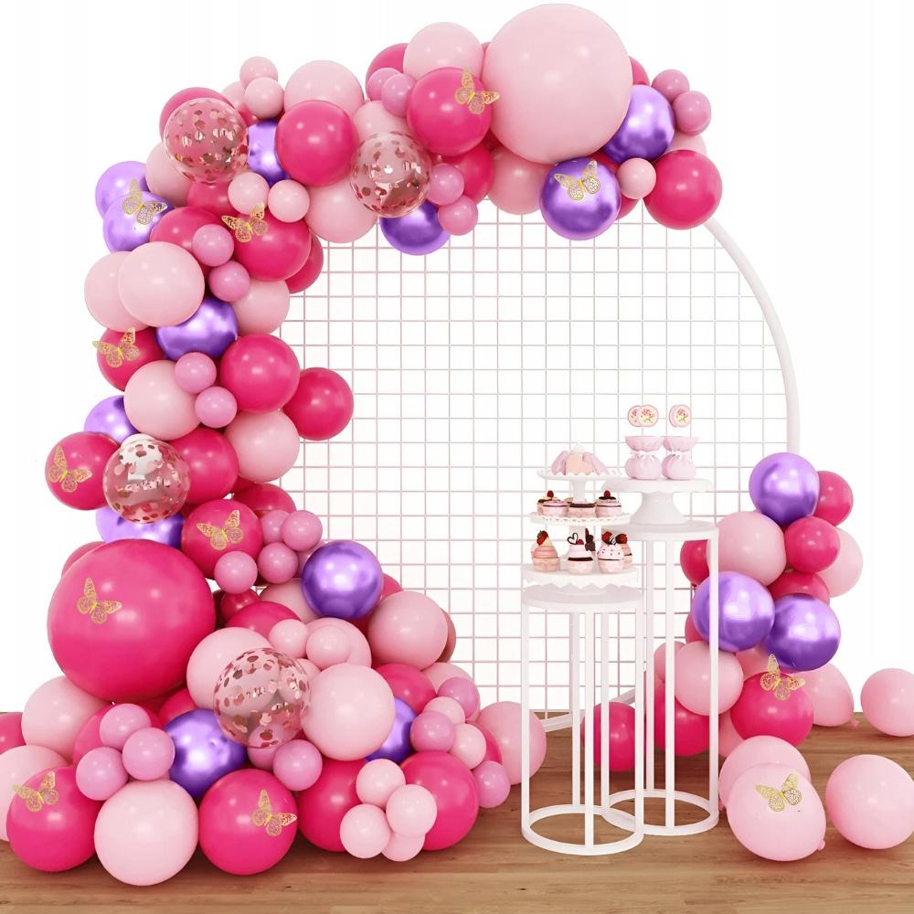 Balloon garland butterflies pink purple balloons for birthday 1st birthday xxl 133pcs