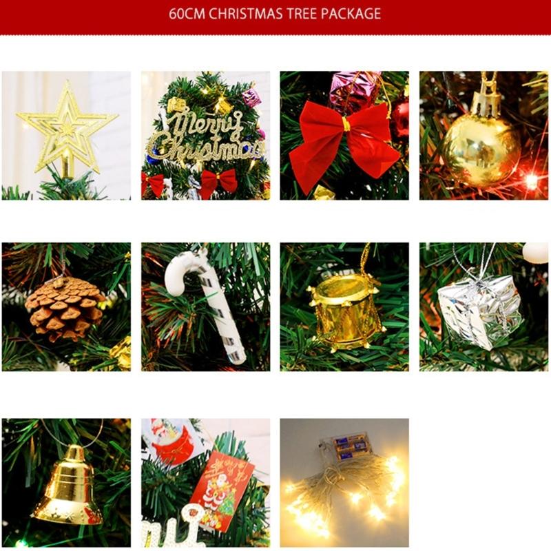 Tabletop Artificial Christmas Tree Set Small Mini Christmas Tree Set with Lights