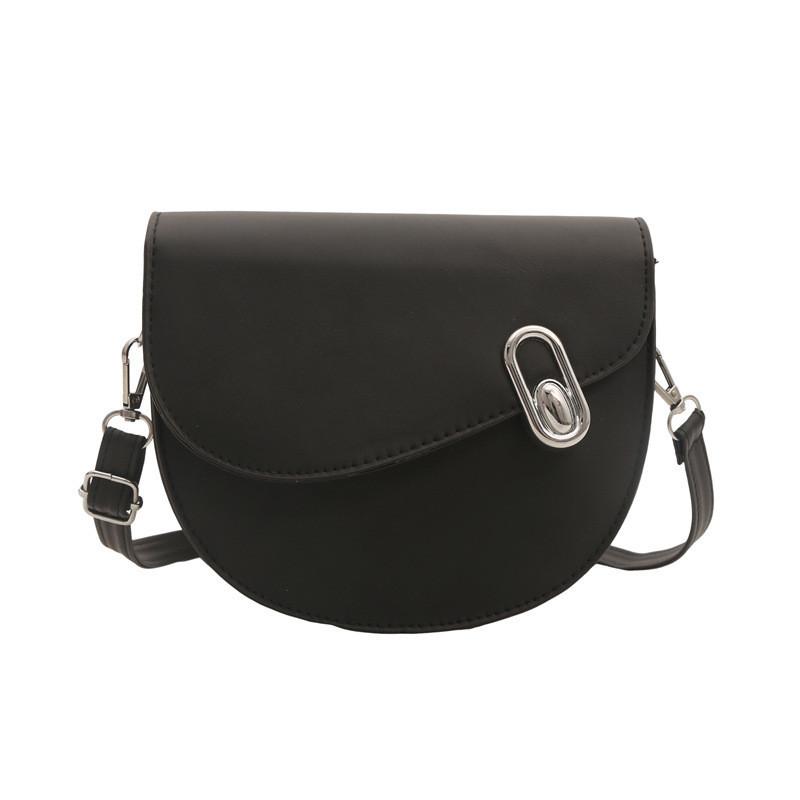 Retro Fashion Pu Leather Saddle Bag For Women 2024 Summer Versatile Shoulder Bag
