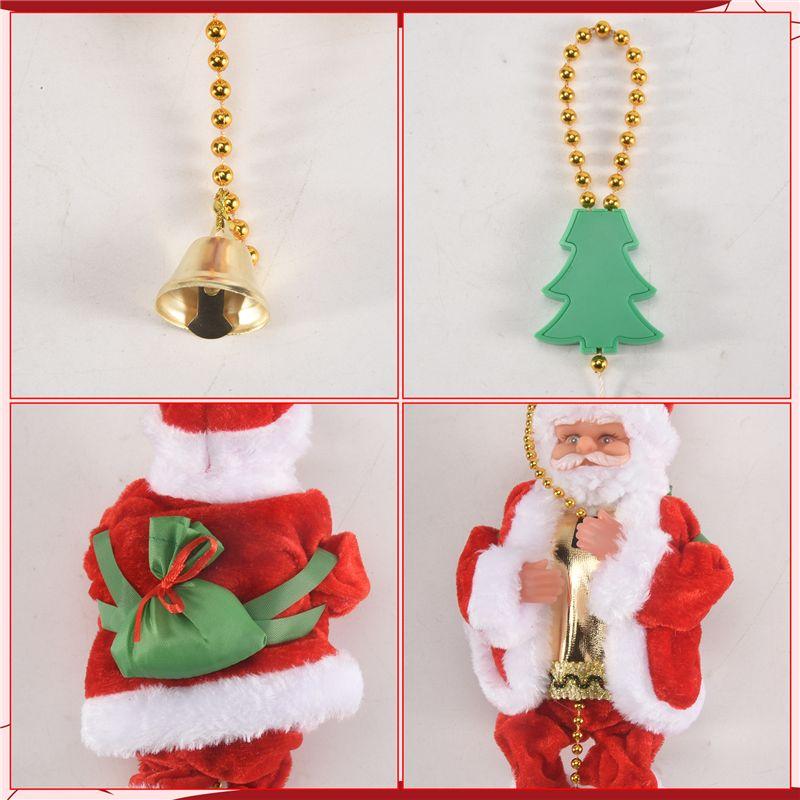 ABIY Happy New Christmas Decorations Santa Claus Automatic Climbing On Rope For Home Indoor Shop Xmas Gift Wall Window