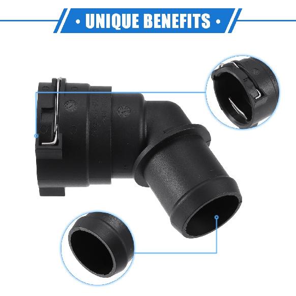 Engine Coolant Hose Connector Lower Hose Quick Water Connector Compatible for Acura TSX 2004-2014, Durable Plastic Black