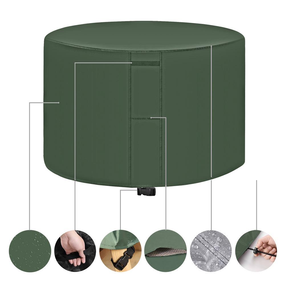 420D Oxford Dustproof Round Patio Cover Waterproof Outdoor Furniture Protector Garden Table Chair Shield 120x75cm