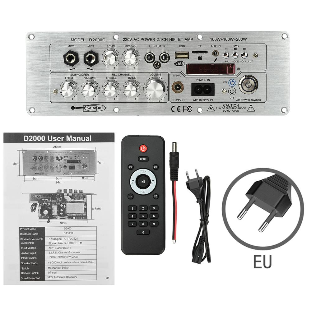 D2000 Digital Bluetooth Amplifier Board Audio