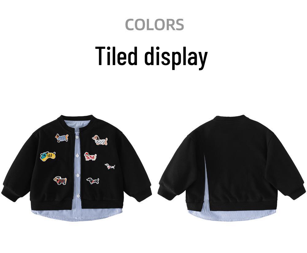 Beiteng Kids' Autumn Knit Cardigan - Cute Two-Piece Style for Boys and Girls