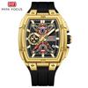 Minifocus Watch Decoration Outdoor Wind Men'S Watch Curved Mirror Multi-Layer Hollow Men'S Watch 0602G