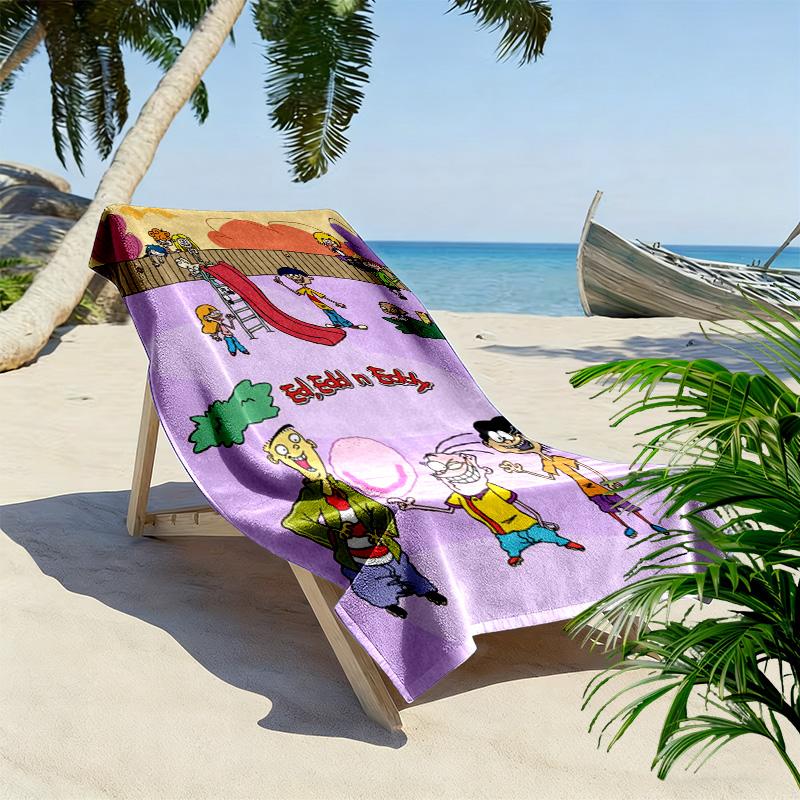 Asciugamano da Spiaggia Stampa Ed, Edd n Eddy, Asciugamano Grande Morbido Asciugatura Rapida per Spiaggia Campeggio Nuoto