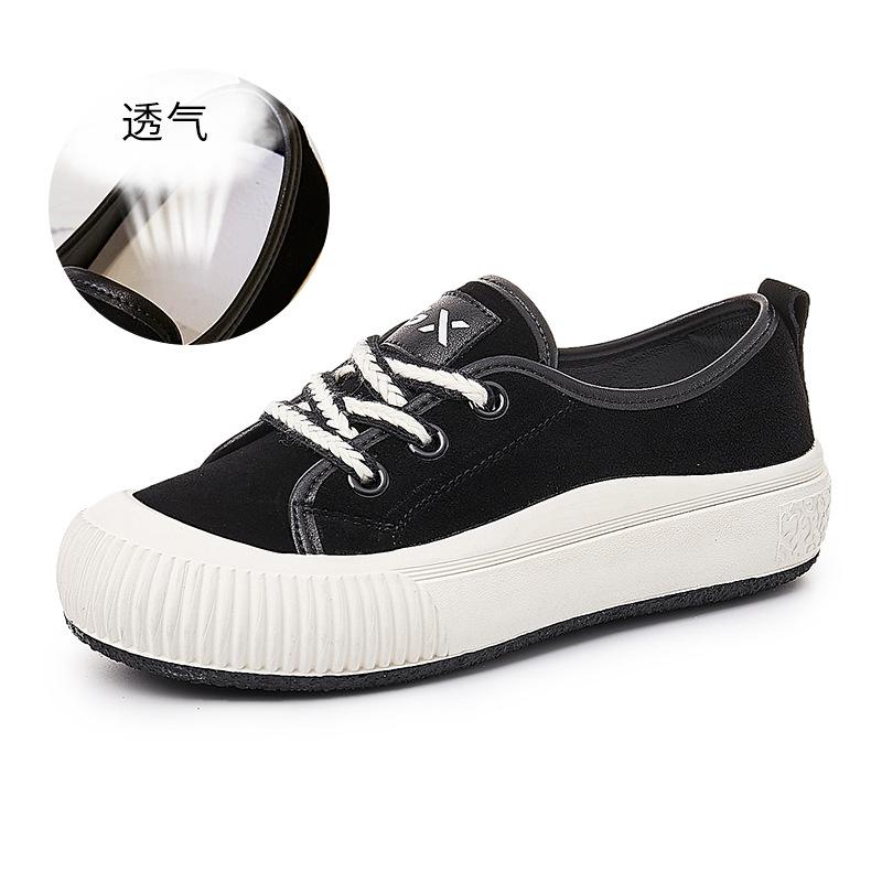 Anti-velvet Cowhide Little White Shoes Women's 2025 Spring and Summer New Casual Flat Shoes Versatile Shoes Children's Platform Leather Women's Shoes
