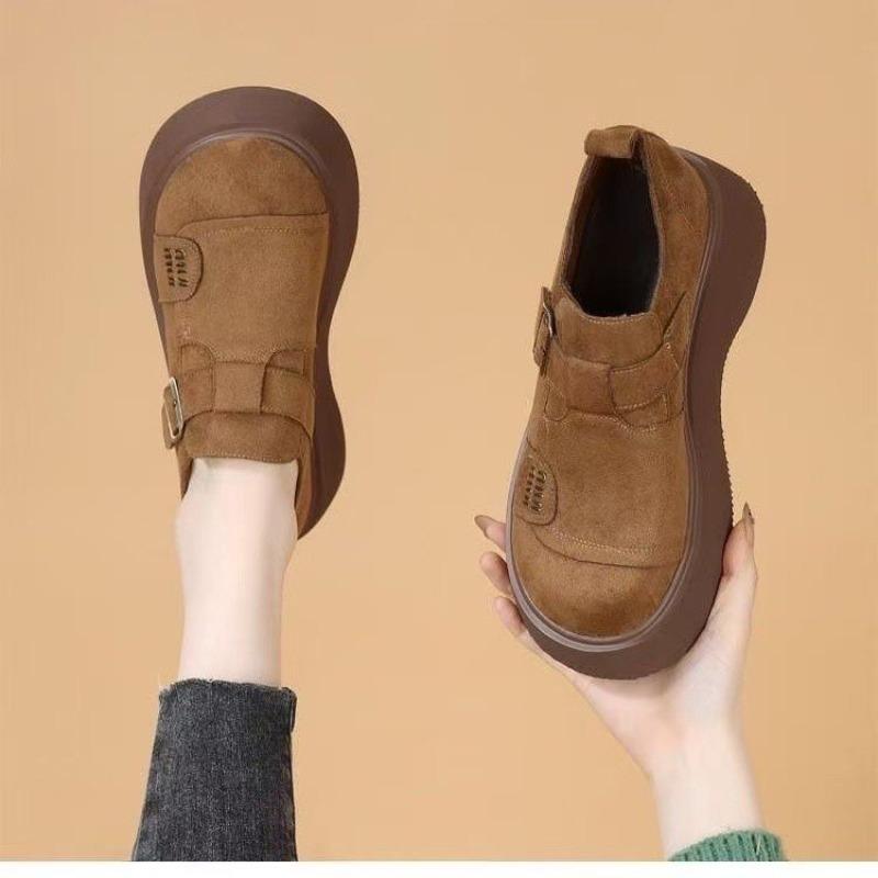 A New Style of Fashionable Shoes for The Lazy, Soft-soled, Height-increasing, Thick-soled Retro Single Women's Shoes
