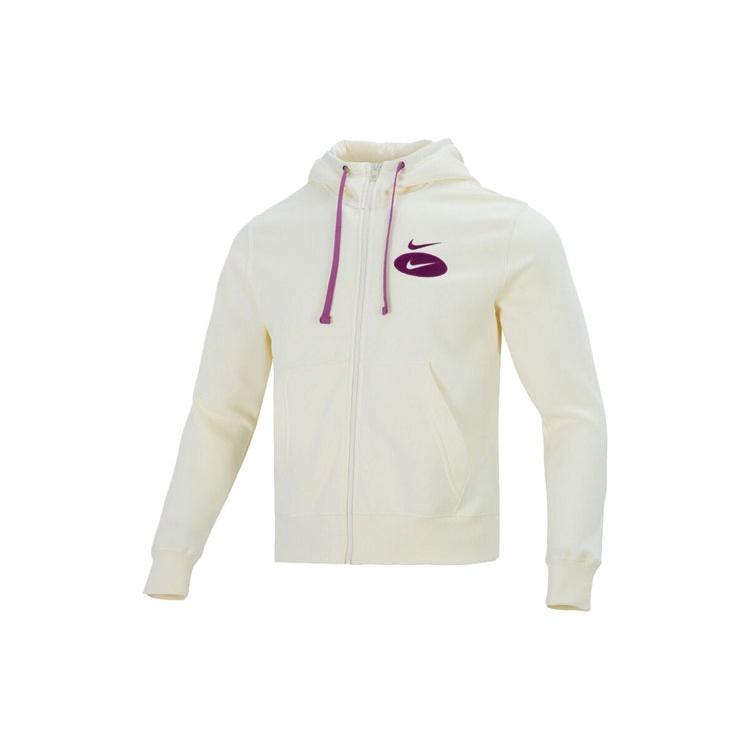 Nike Sportswear Swoosh League Logo Hoodie White Purple Men s DM5341-113 L