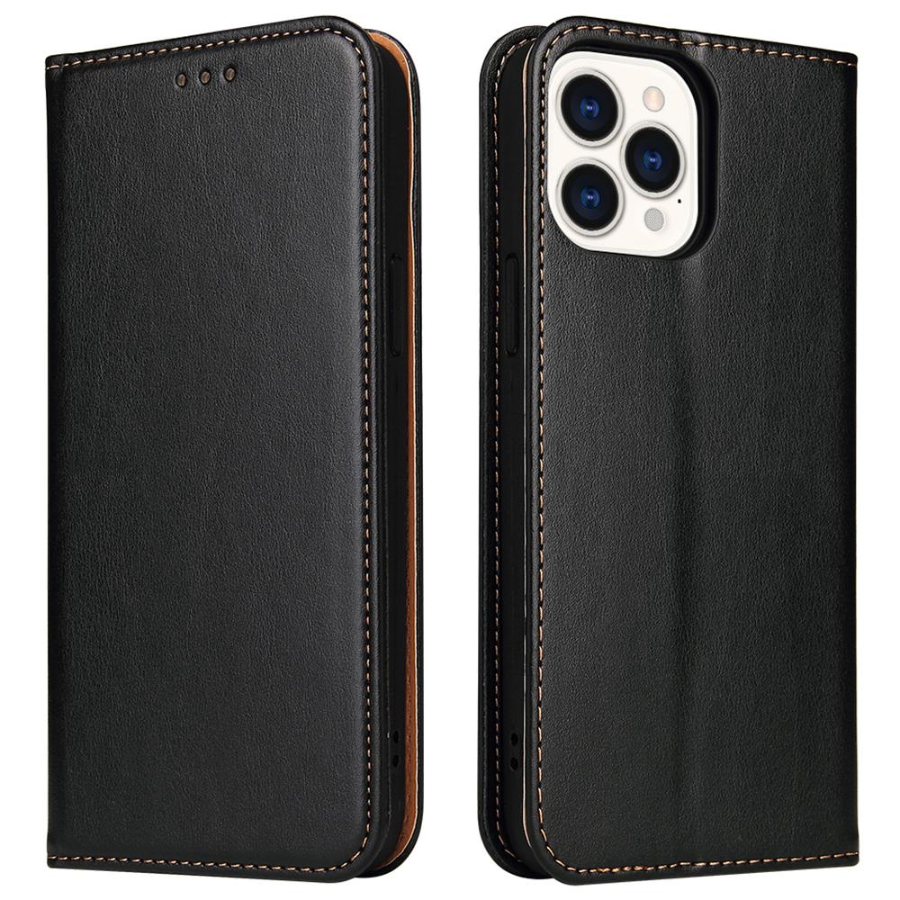 FIERRE SHANN Pouzdro pro iPhone 15 Pro Max Magnetické Samouzavírací Texturované PU Kůže Kryt na Telefon