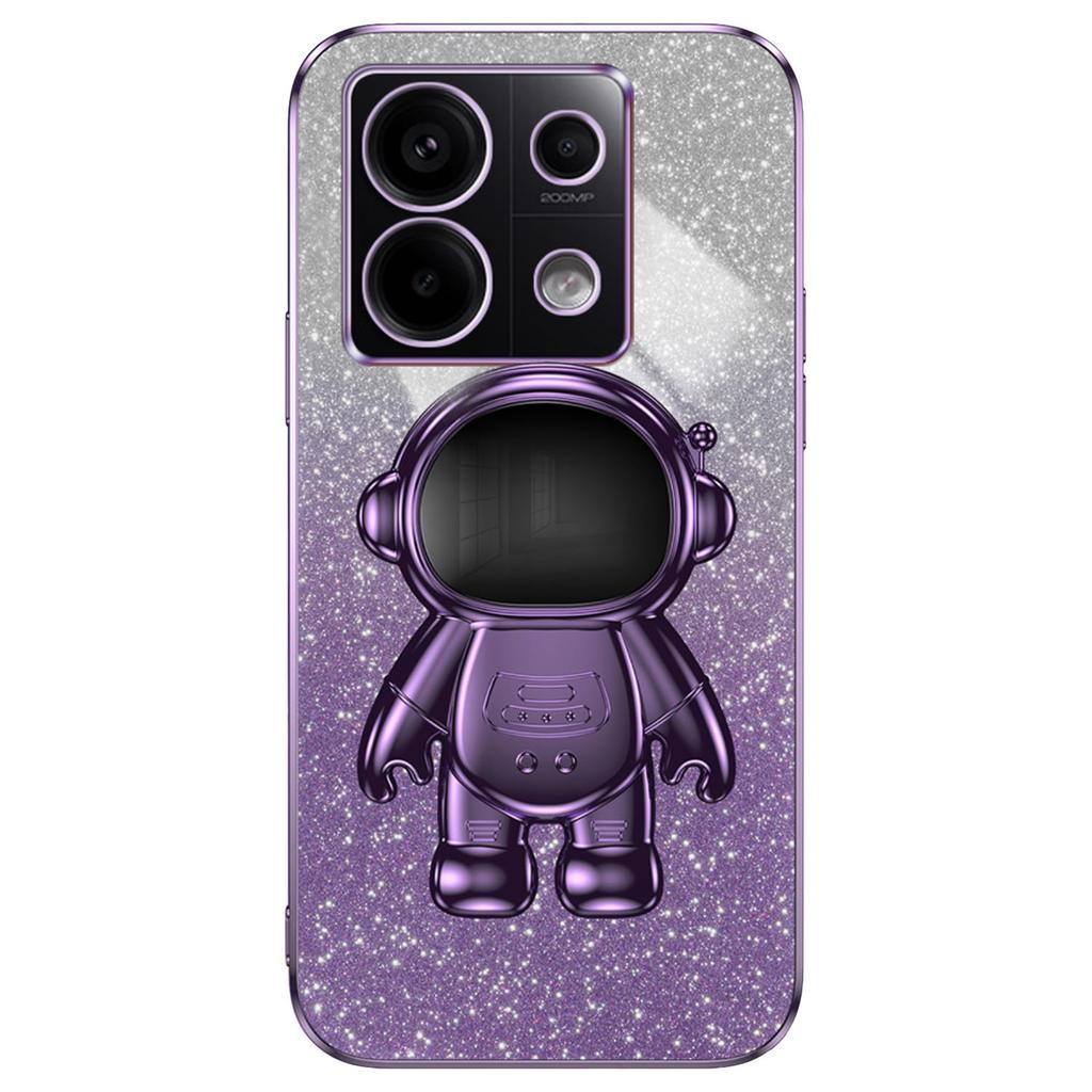 For Xiaomi Poco X6 5G/Redmi Note 13 Pro 5G Case Electroplating Astronaut Kickstand Phone Cover