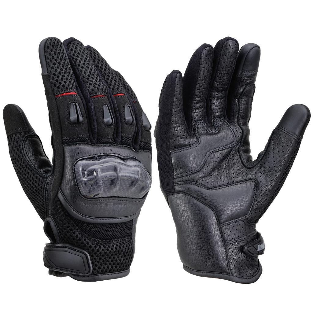 Daytona Motorcycle Leather Carbon Fiber Smartphone Carbon Mesh Gloves 32434 Gloves, Summer, Mesh, (Goat Leather), Protector, Compatible, DG-003,