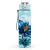 1PC Blue Poppy Watercolor Flower Pattern 750ml Color Plastic Sports Water Bottle Leakproof Flip Straw Lid Suitable for Sports Office Home Use