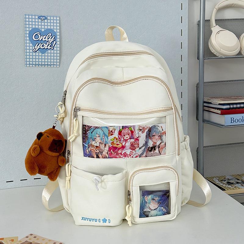 Schoolbag Japanese ins schoolbag large capacity high value fashion versatile transparent pain bag junior high school high school student backpack