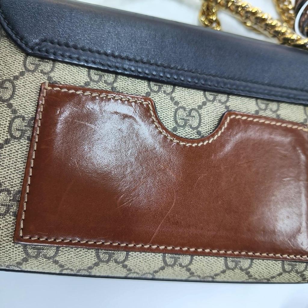[Pre-Owned] Padlock Moonlight Treasure Box Series Metal Lock Logo Canvas And Leather Crossbody Bag Small - Very Good #1IYDNVP