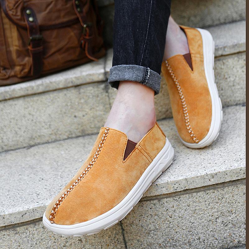 Fashion Brand Men's Top Layer Pig Leather Fashion Casual Shoes for Men's Outdoor Anti Slip and Wear-resistant Sports Board Shoes