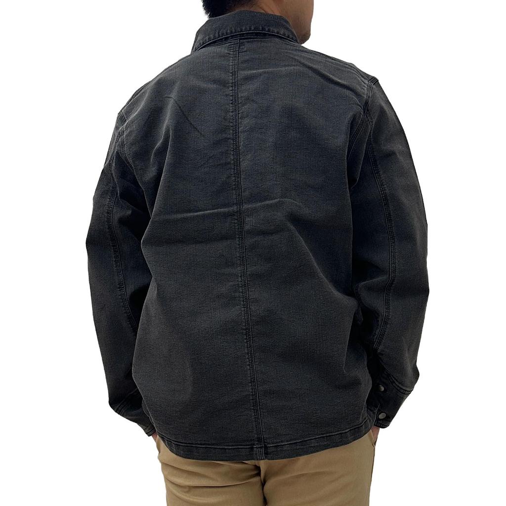 Hanes Stretch Denim Plus Sizes and 5L Men's Jacket, 2L, 3L, 4L, (JP, Alphabet, 4L, Black)